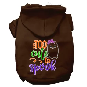 Too Cute To Spook-girly Ghost Screen Print Dog Hoodie Brown L