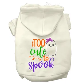 Too Cute To Spook-girly Ghost Screen Print Dog Hoodie Cream S