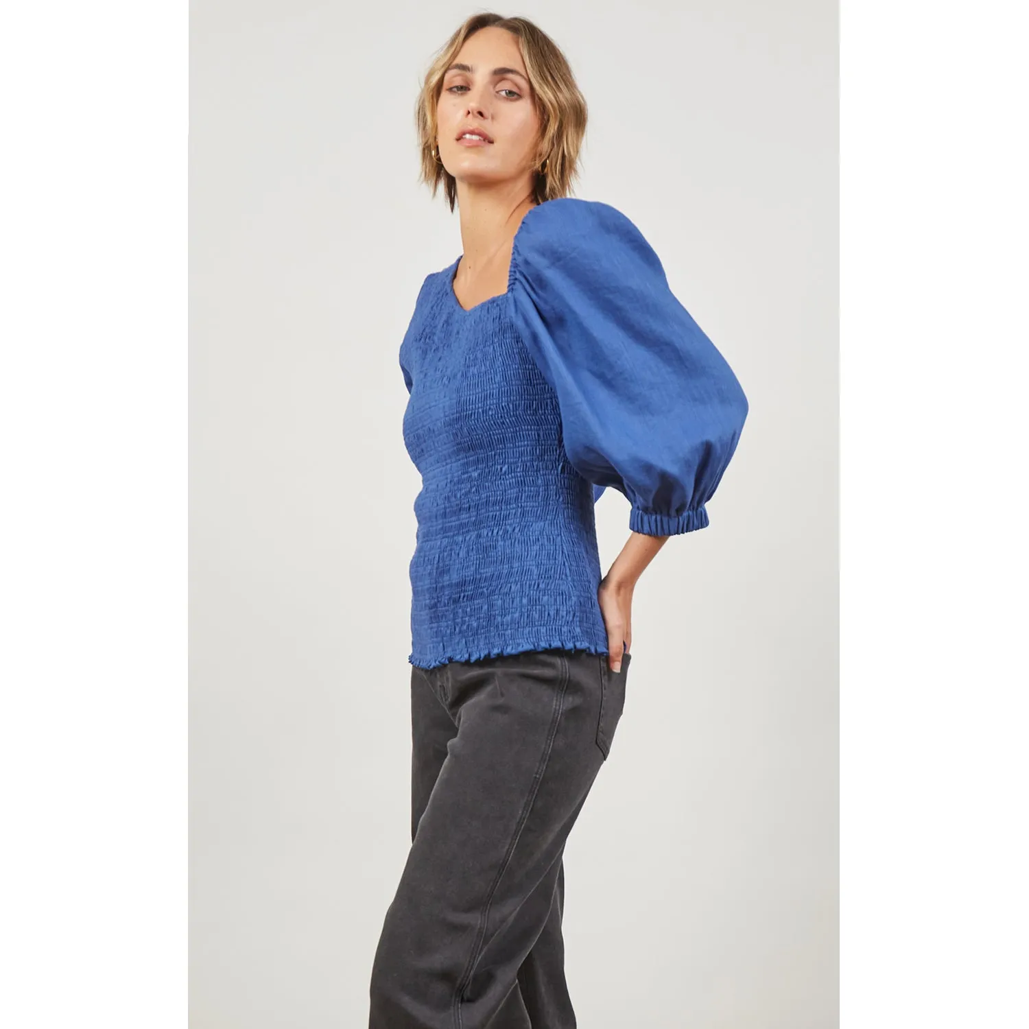 Top Panorama Shirred - Azure