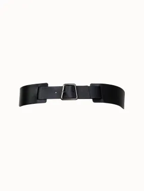 Trapezoid Buckle Leather Waist Belt