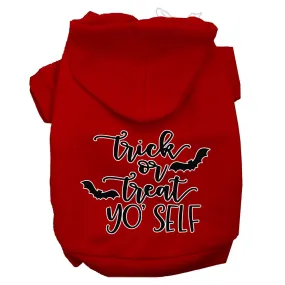 Trick Or Treat Yo' Self Screen Print Dog Hoodie Red L