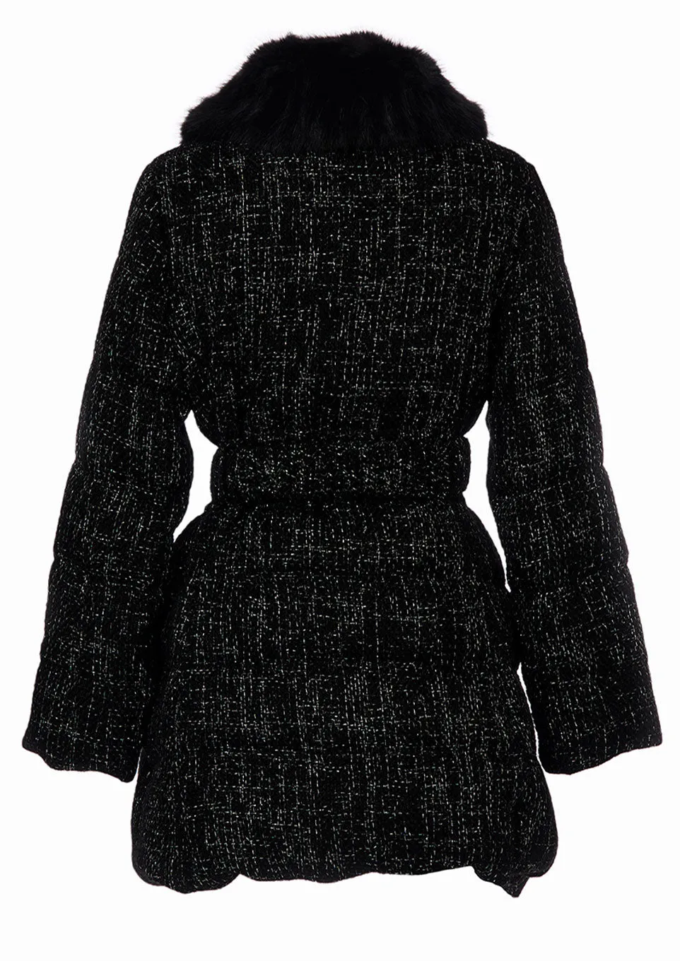 Tweed down coat