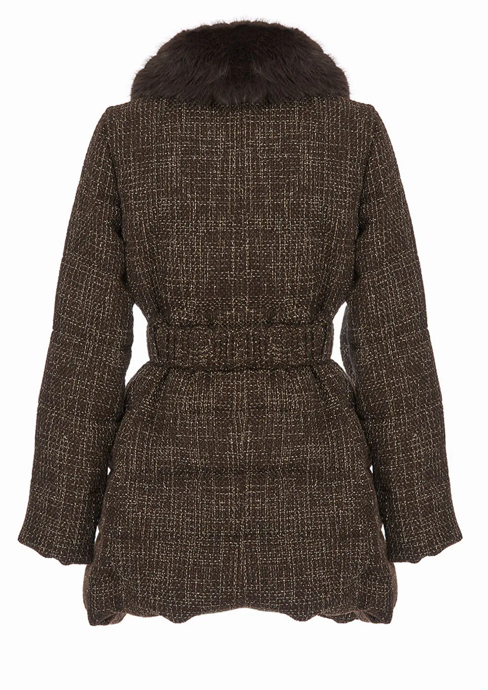 Tweed down coat