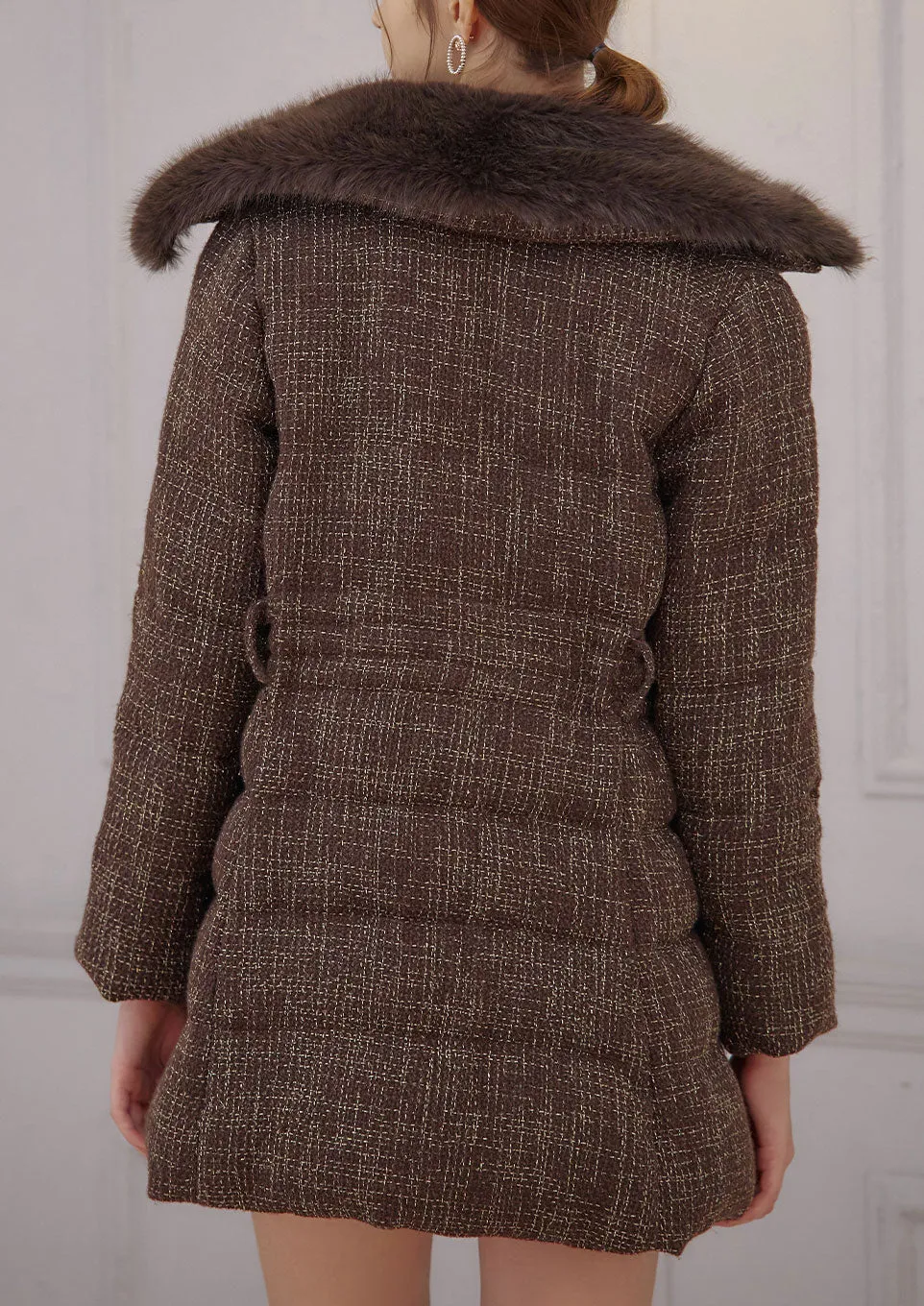 Tweed down coat