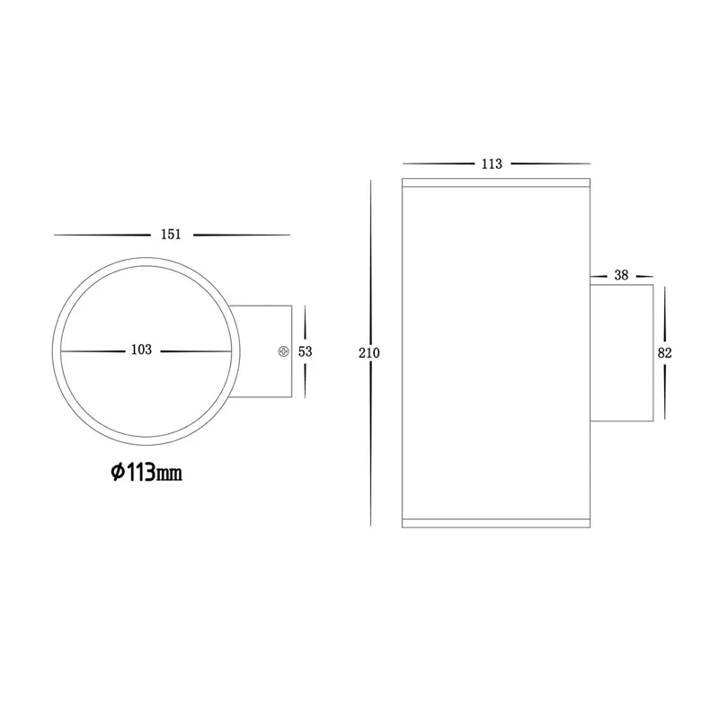 Up & Down Exterior Pillar Wall Light | TRIColour