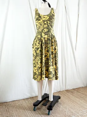 Vintage Canary Yellow Floral Sundress