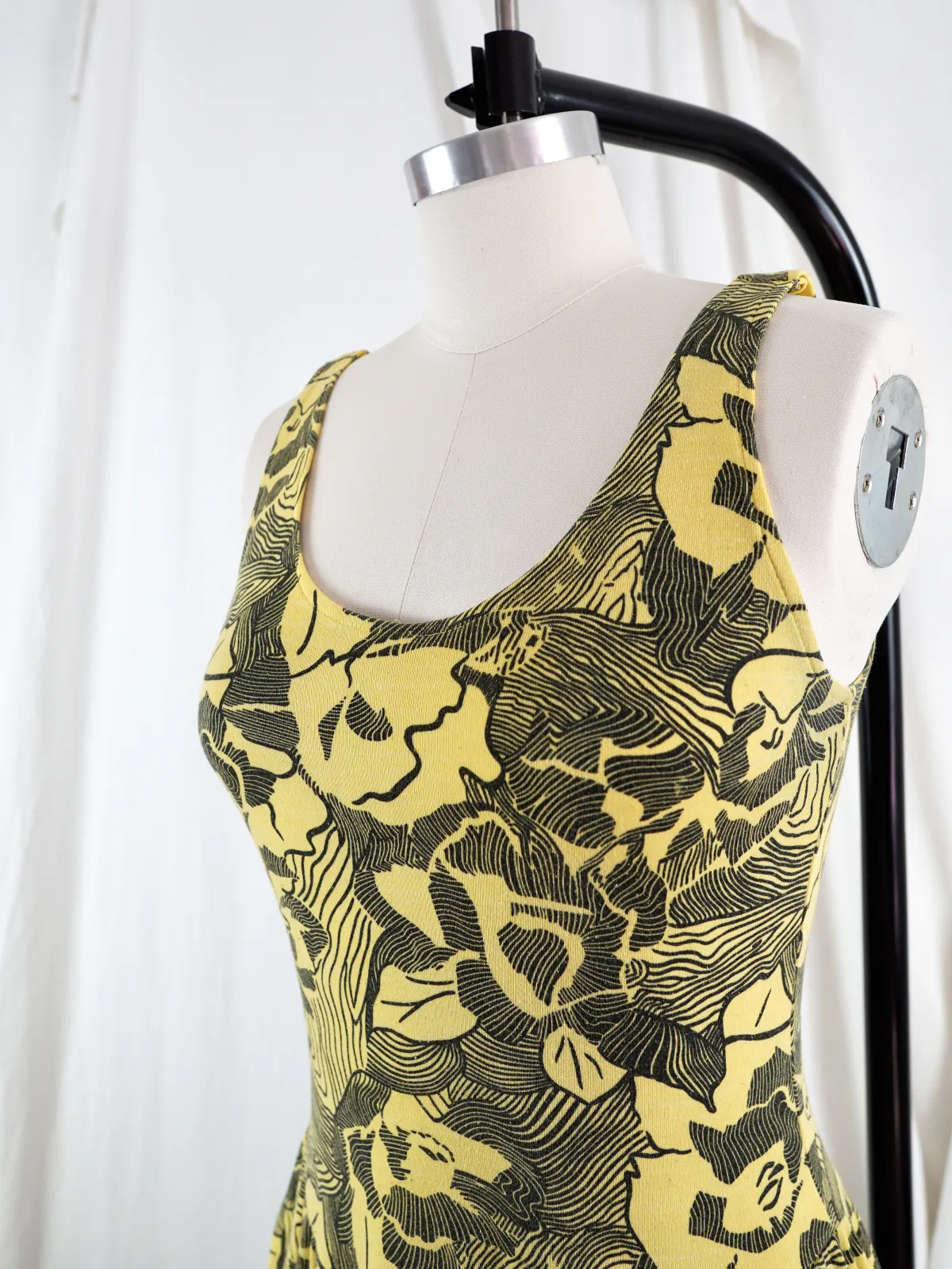 Vintage Canary Yellow Floral Sundress