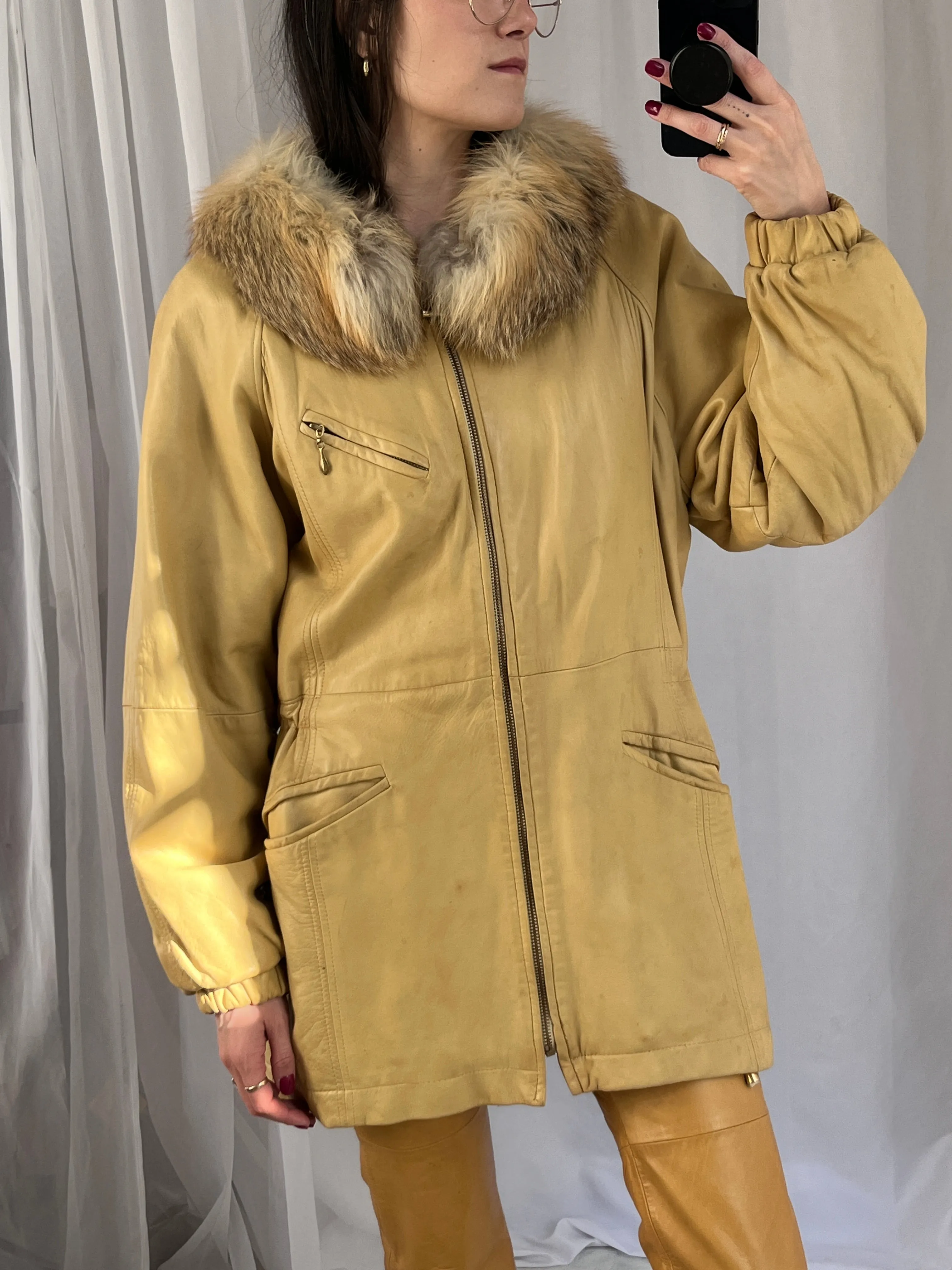 Vintage Damselle Butter Leather Coat