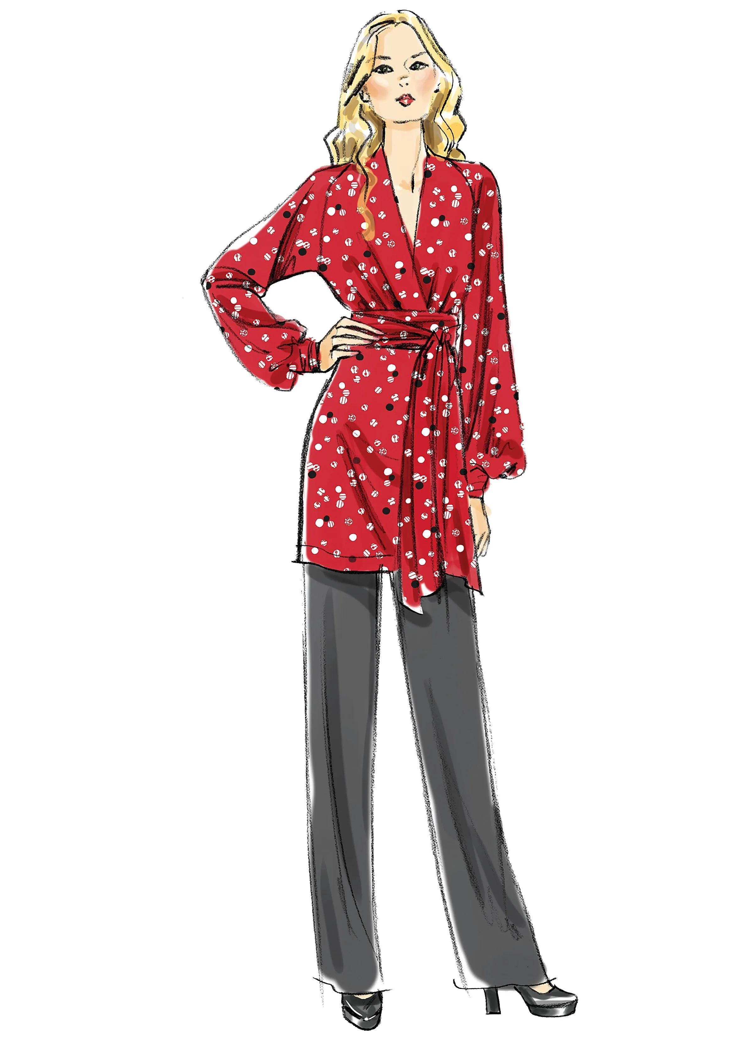 Vogue Pattern 8825 Tunic, Dress And Trousers