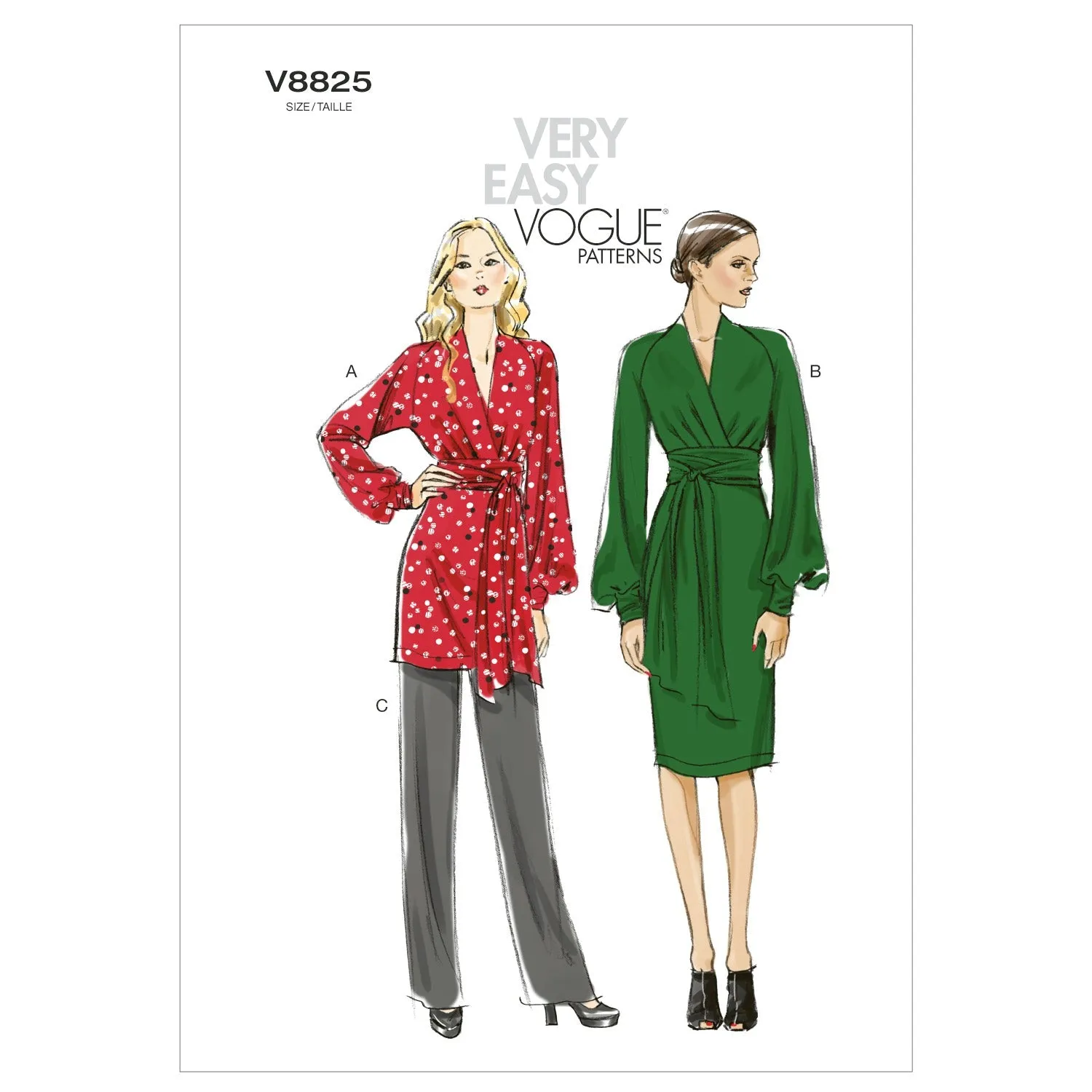 Vogue Pattern 8825 Tunic, Dress And Trousers