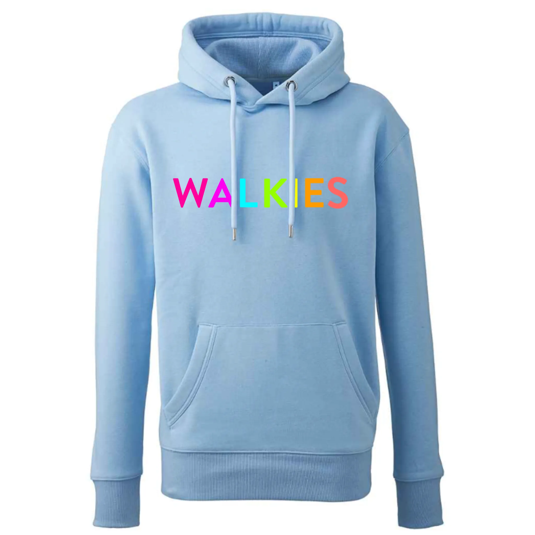 WALKIES Slogan Hoodie | Neon Rainbow Embroidery | 12 Colours Available