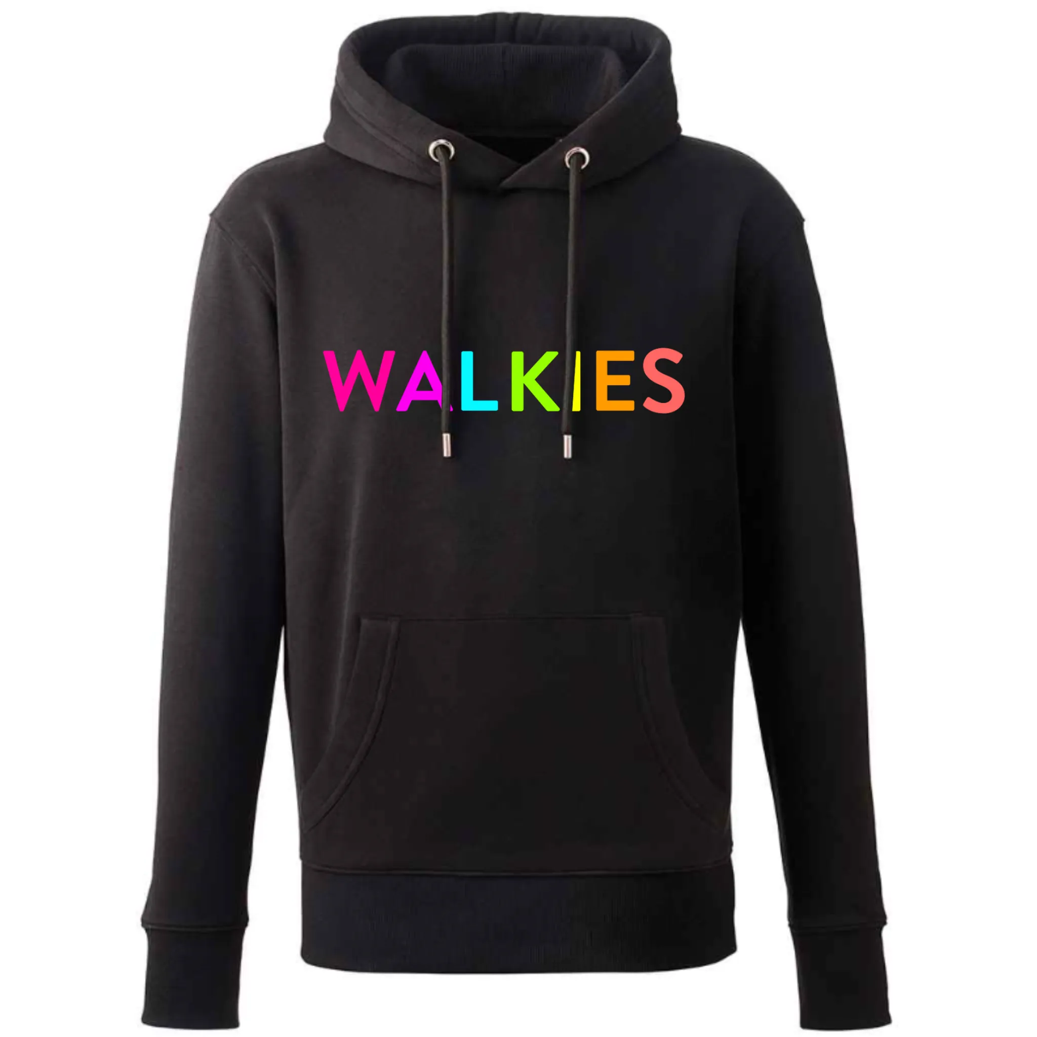 WALKIES Slogan Hoodie | Neon Rainbow Embroidery | 12 Colours Available