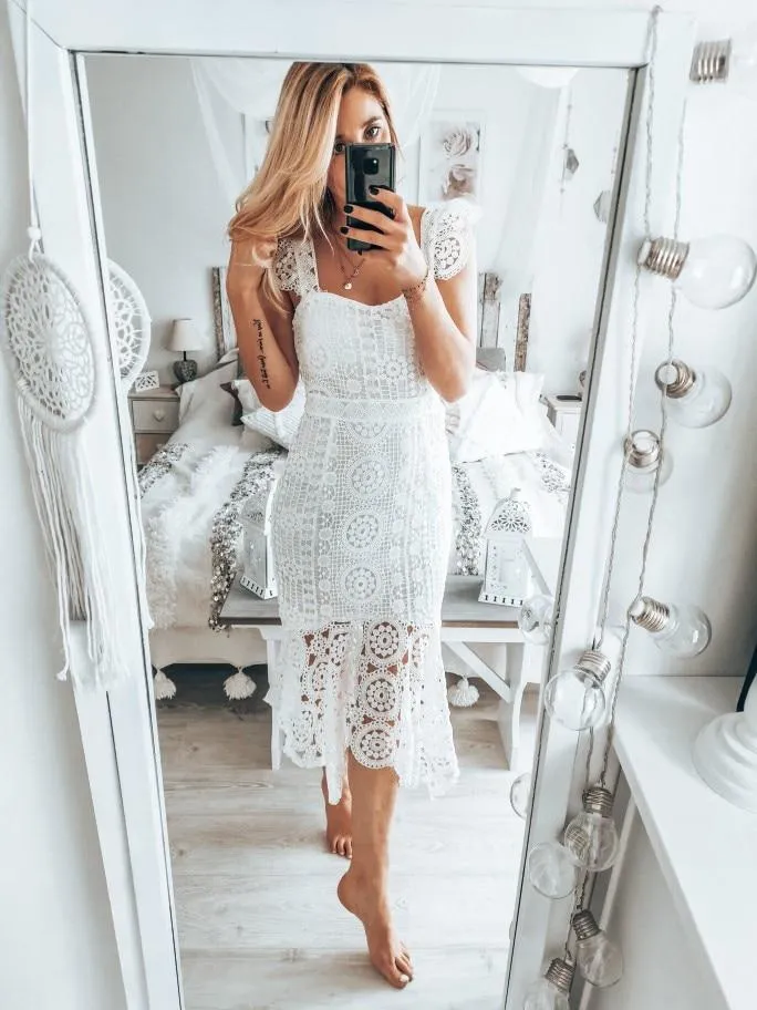 White Lace Cocktail Dress