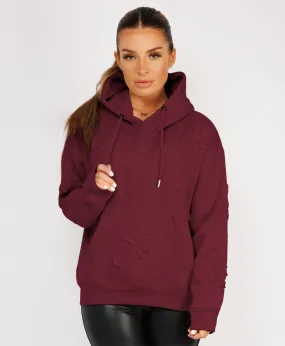 Wine Crucifix Cross Patch Embroidered Hoodie