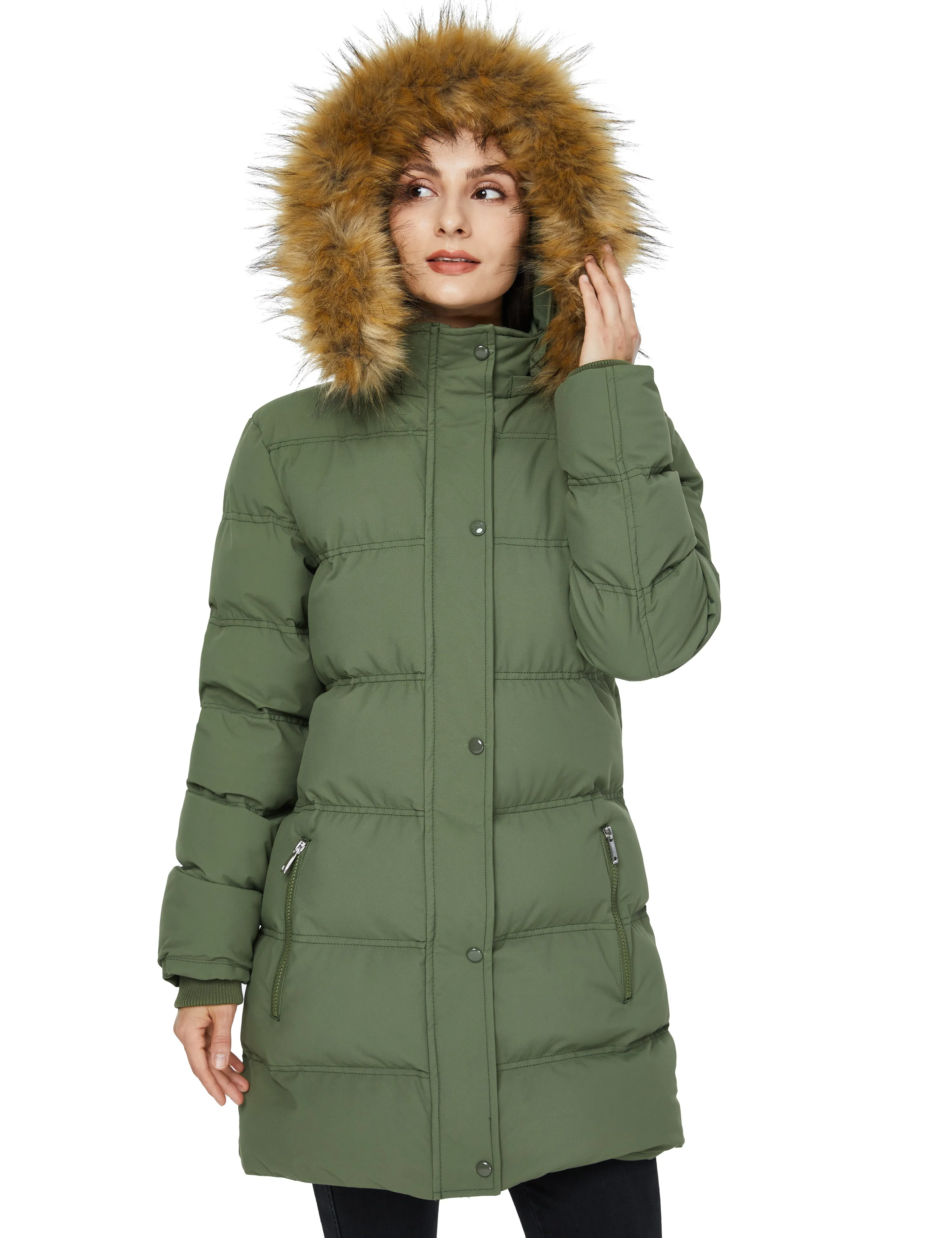 Women's Coat Winter Puffer Coat Warm Waterproof Coat Hooded Puffer Jacket