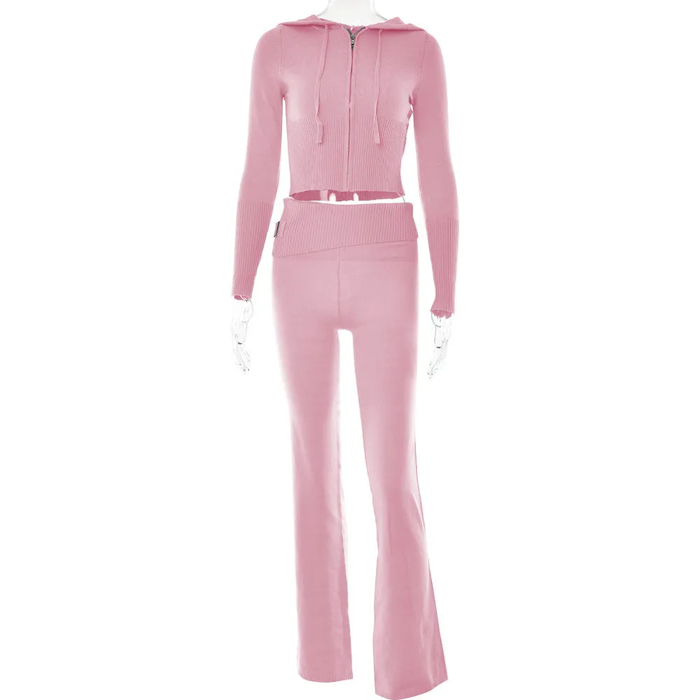 Women's Two-Piece Leisure Hoodie Set