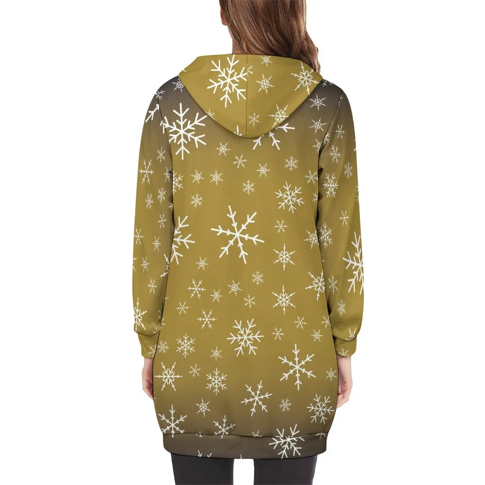 Women's Warm Snow long Hoodie - Lime