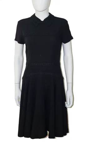 YVES SAINT LAURENT YSL Black Collared Dress